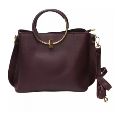 Solid PU Leather Handbag For Women